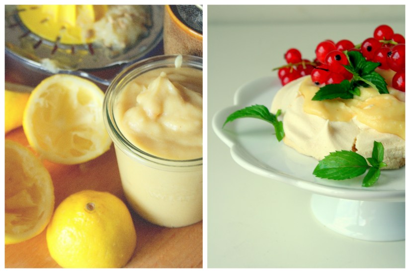 mini pavlove i wegański lemon curd